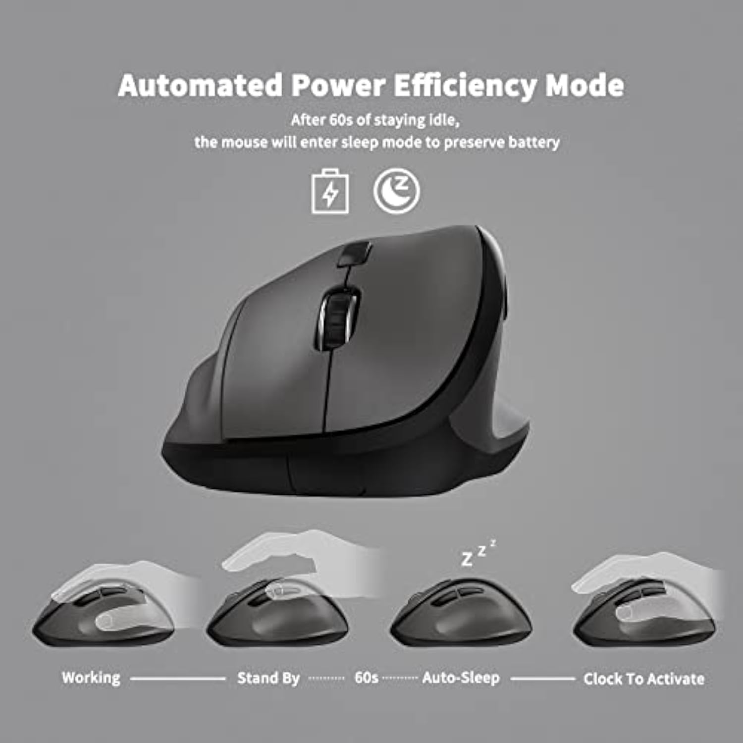 Ergonomic Wireless Mouse With Usb Receiver For Pc Computer, Laptop And Desktop
