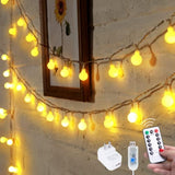 33Feet 100 Leds Globe String Lights, 8 Modes Usb Ball String Lights With Remote For Indoor/Outdoor Commercial Decor, Gar