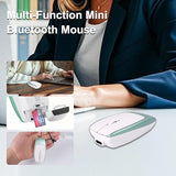 Bluetooth Mouse Rechargeable Portable Mini Computer Mice With Tf Card Reader 3 Adjustable Dpi Optical Lightweight Silent Wireless Mouse For Laptop Tablet Cell Phone Windows Mac Os Android Ios, Green