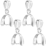 925 Sterling Silver Pinch Bails For Pendants Clasp Connectors Bails For Jewelry Necklace Clip Pendant Clasps(Made In Italy)