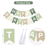 Sage Green & Ivory Happy Birthday Banner - Handmade Bunting Garland