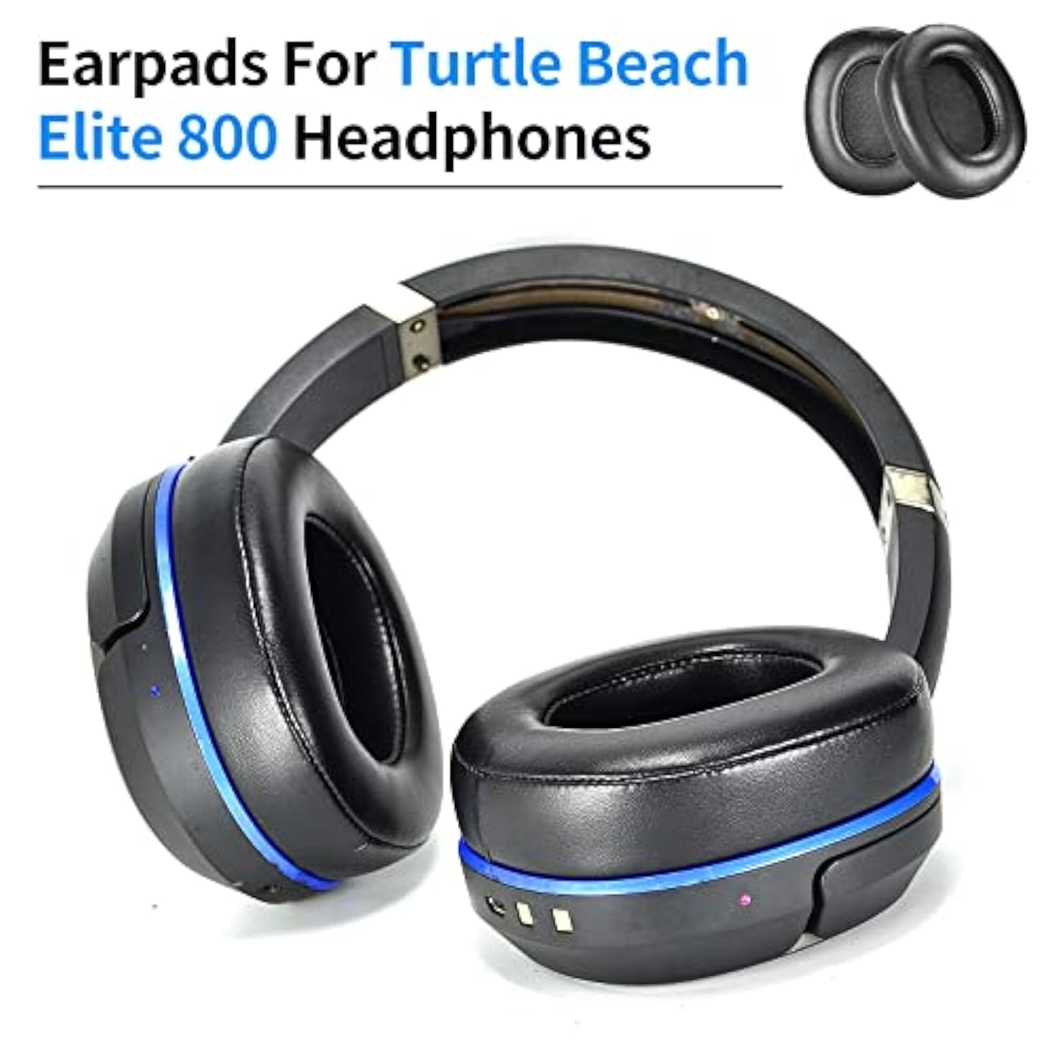 Ear Cushions For Turtle Beach Elite 800 Headphones Professional Replacement Ear Pads With Softer Leather Noise Isolation Foam Added Thickness (Black)