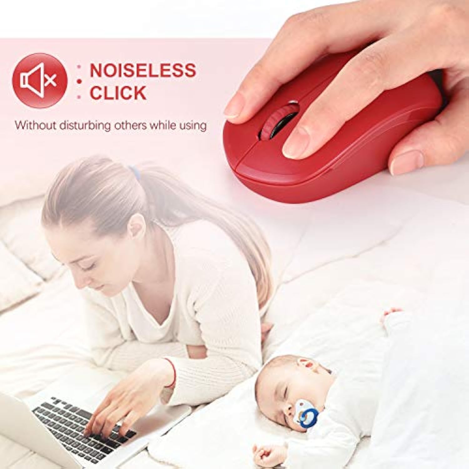 seenda Wireless Mouse, 2.4G Noiseless Mouse with USB Receiver Portable Compute