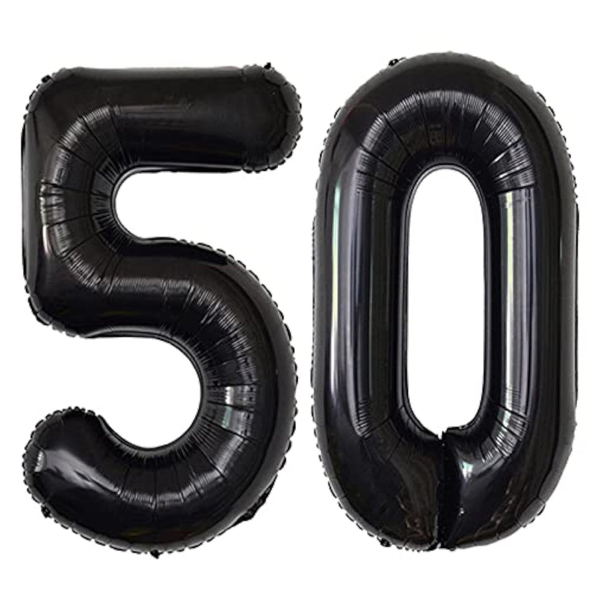 Giant Black 50 Foil Balloons for 50th Birthday or Anniversary Party Decorations