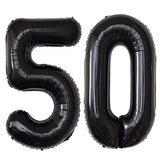 Giant Black 50 Foil Balloons for 50th Birthday or Anniversary Party Decorations