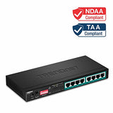 8-Port Gigabit Long Range Poe+ Switch, Tpe-Lg80, 65W Power Budget, Ethernet Splitter, Extends Range Up To 200M (656 Ft.), 16Gbps Switching Capacity, Protection