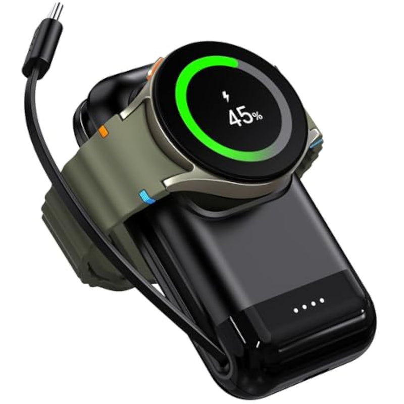 Portable Watch Charger, 6000Mah Watch Charger For Galaxy Watch 7/Ultra/6/6 Classic/5 Pro/5/4 Classic/4/3/Active 2, 2 In 1 Phone And Watch Charger For Galaxy S25 Ultra/S24 Ultra/Z Fold6/Z Flip6/S23