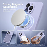 Magnetic for iPhone 14 Pro Case, Compatible with MagSafe, [Full Camera Protection][Screen Protector] Silicone Shockproof Protective Phone Case for