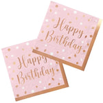 Rose Gold And Pink Party Supplies Disposable Napkins Rose Golden Dot Confetti Paper Napkins For Graduation Wedding Anniversary Cocktail Birthday Party Decorations 3-Ply 50 Pack