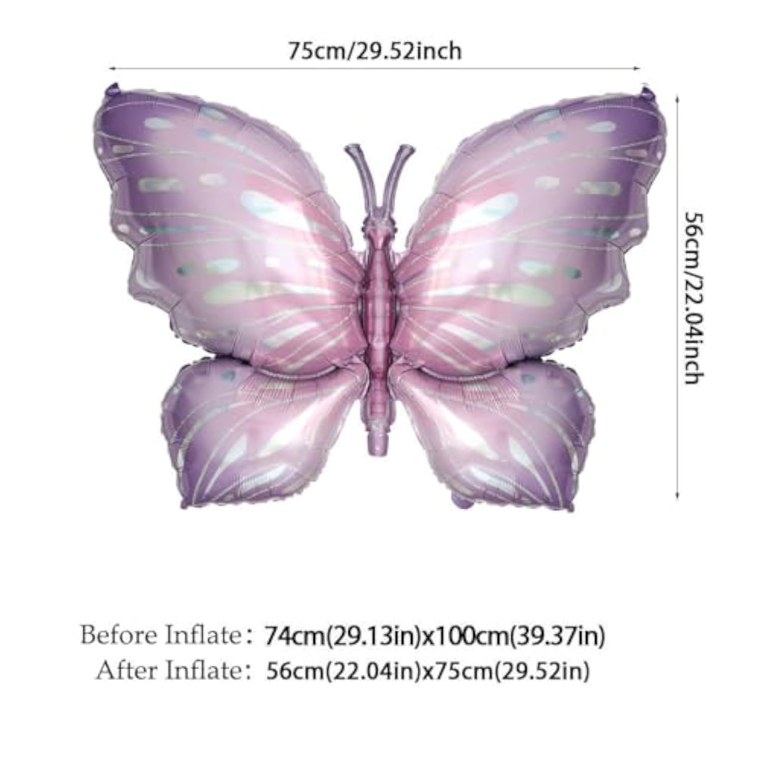 4pcs Purple Butterfly Foil Balloons for Wedding, Baby Shower & Party Decor