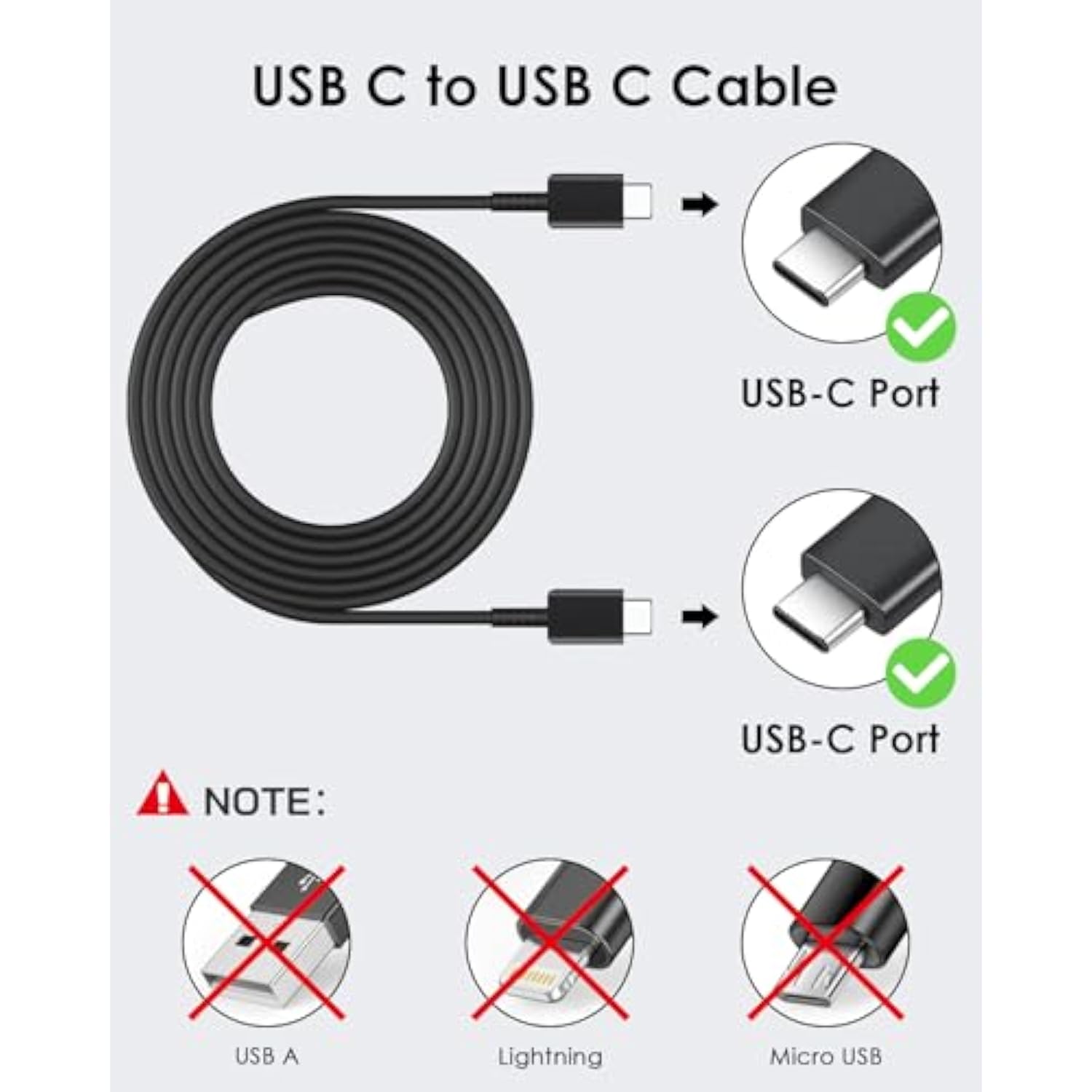 2 Pack Usb C Charger, 25W Type C Fast Charging With Usb-C Charger Cable 6Ft Android Phone Charge For Galaxy S24 Ultra/S23+/S22/S21/S20/Phone 16 15 Pro Max 16 15 Plus