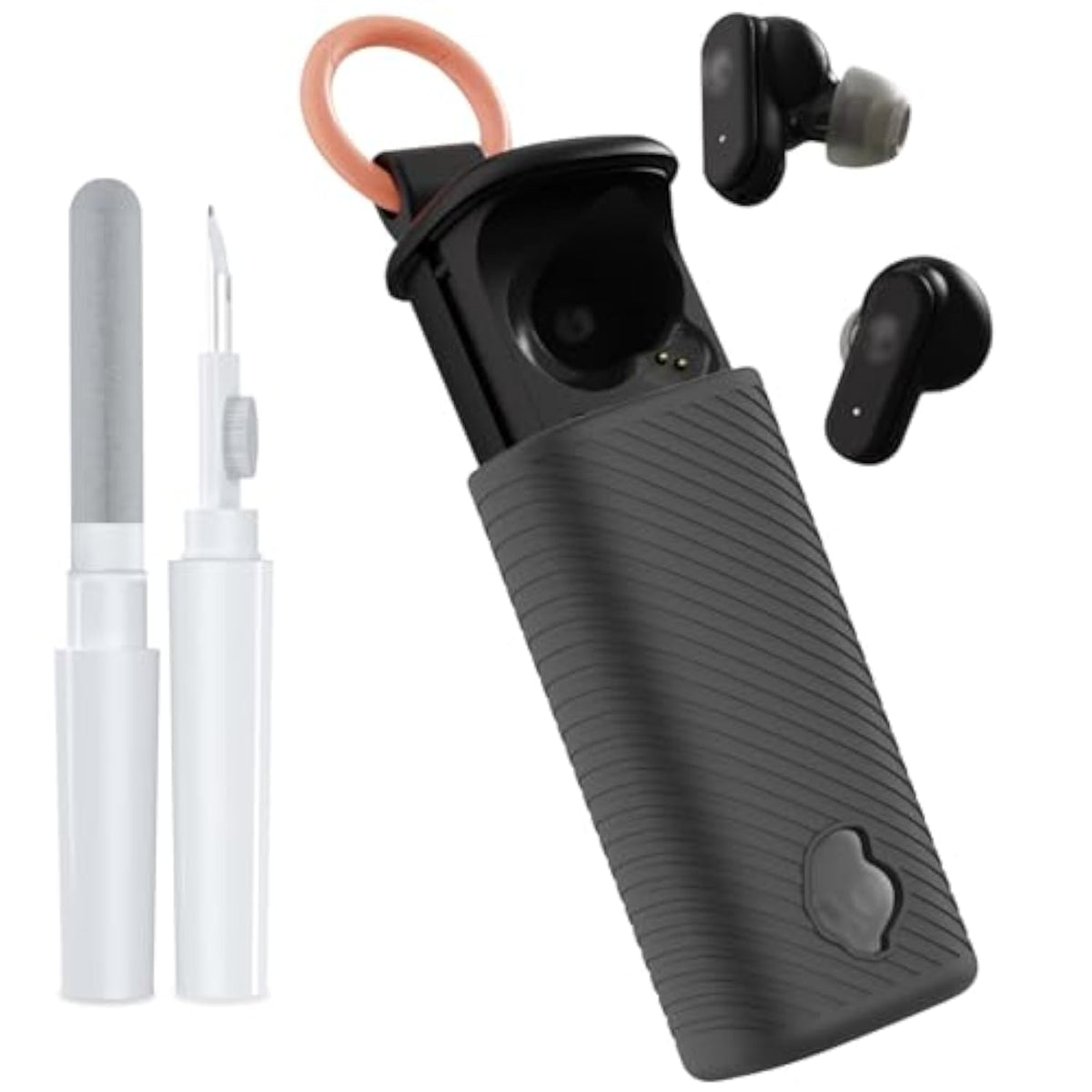 Skullcandy Dime Evo Soft Silicone Protective Earbuds Case with Cleaner Kit Accessories Set, Compatible with Skullcandy Dime Evo, Black