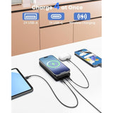 Wireless Power Bank, 27000Mah Portable Charger 20W Fast Charging Battery Bank, Pd3.0 Qc4.0 Battery Pack With Usb C Output/Input, External Batterys Pack For Iphone 16/15/14/13 Galaxy Tablet