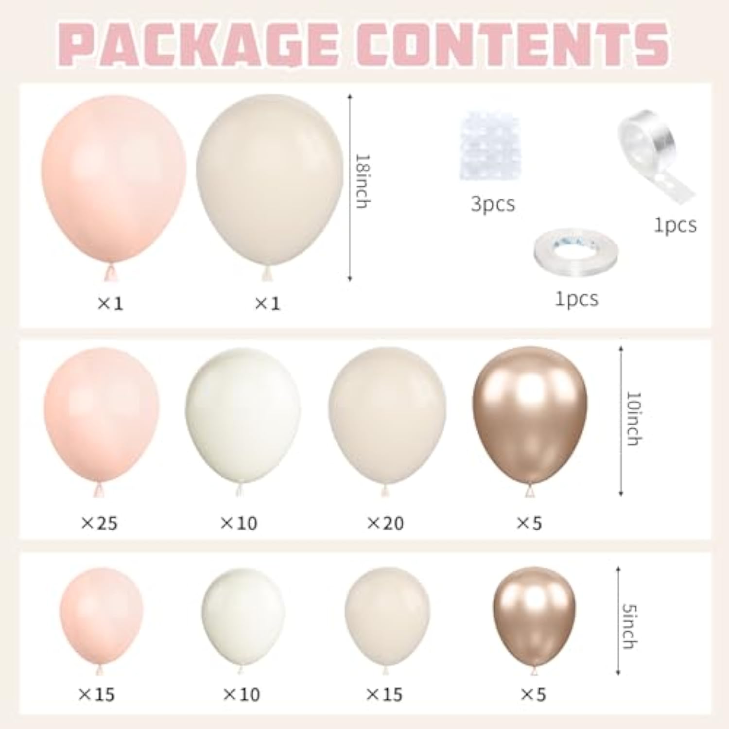 107pcs Ivory White Balloon Arch Kit – Boho Garland for Baby Shower & Weddings