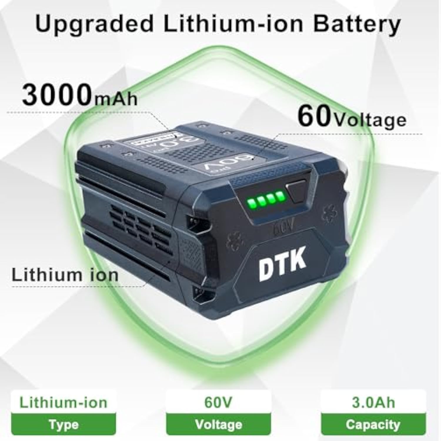 60V 3000Mah Battery Replacement For Greenworks 60V Battery Lb60A00 Lb60A01 Lb60A03 Lithium Ion Cordless Power Tools