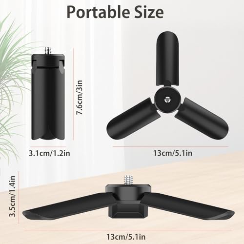 Mini Tripod Compatible with DJI OSMO Pocket 3, Stable Portable Pocket Stand, Desk Small Handheld Selfie Stick with 1/4" Screw