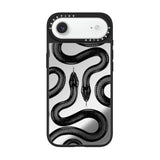 Mirror Iphone Air Case [Reflective/Compatible With Magsafe / 4.9 Ft. 1X Military Grade Drop Protection] - Black Kingsnake - Silver On Black