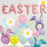 Pastel Easter Balloon Garland Kit Arch 138Pcs With Easter Egg Chicken Daisy Bunny Head Hoop Pink Letter Foil Balloons For Spring Big Resurrection Day He Is Risen Birthday Baby Shower Party Decorations