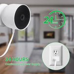 2Pack Power Cable Compatible With Google Nest Cam Outdoor (Battery), 30Ft/9.1M Weatherproof Outdoor Power Cord Continuously Charging Your Nest Camera (White)