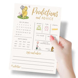 Baby Predictions & Advice Cards – Classic Pooh Theme, Winnie Baby Shower Game For Guests, Gender Reveal Activity For Boy Or Girl Activity, 30 Pack