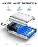 USB A to USB-C Adapter, 2Pack 5Gbps Super Data Transfer USB C to USB A Adapter, Type-C Male to USB 3.0 Female Fast Charging OTG Converter for iPhone