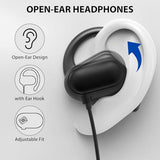 Open Ear Headphones Wired for Laptop PC, 3.5mm Earphones with Mic Over Ear Wired Earbuds with Ear Hook for iPhone 5 6s Plus for Galay A25 A15 A14