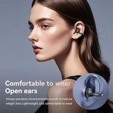 Clip On Earbuds For Small Ears, Open Ear Wireless Bluetooth 5.4 Headphones, 40H Playtime Air Conduction, Comfort Fit For Glasses, Waterproof Sport Ear Buds With Digital Display & Mic
