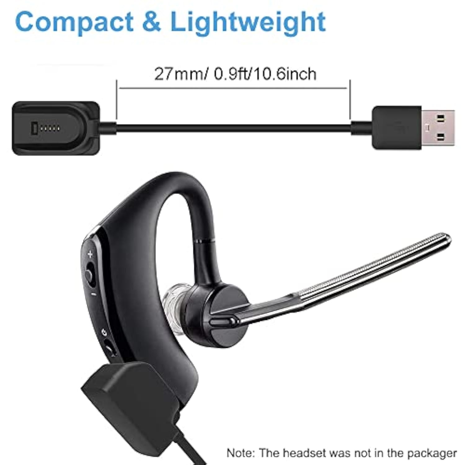 Compatible With Plantronics Voyager Legend Charger, Replacement Usb Charging Cable Dock For Voyager Legend Wireless Bluetooth Headset [ 27Cm, 2-Pack ]