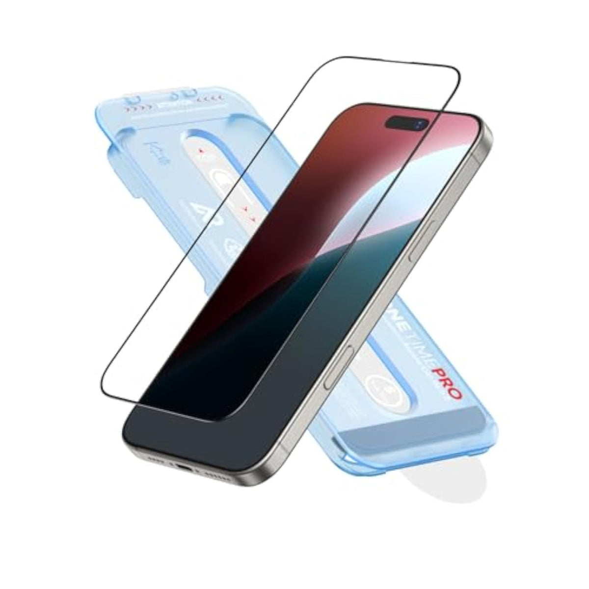 Nanoarmour Onetime Pro For Iphone 16 Plus Screen Protector, Anti-Reflective,Polarspectra Anti-Rainbow, Tempered Glass, Ultra Clear, Infinity Edge