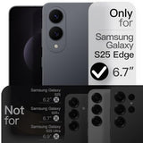 Slim Case for  Galaxy S25 Edge with Camera Lens Full Protection, Ultra-Thin Lightweight Matte Finish Minimalist Protective Phone Cover (Black)
