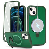 For Iphone 13 Mini Case With Magnetic Ring Stand And Built-In Screen Protector,For Apple Iphone 13 Mini Phone Cases With 360 Full Body Protective And Magsafe For Men Women Gril-Dark Green