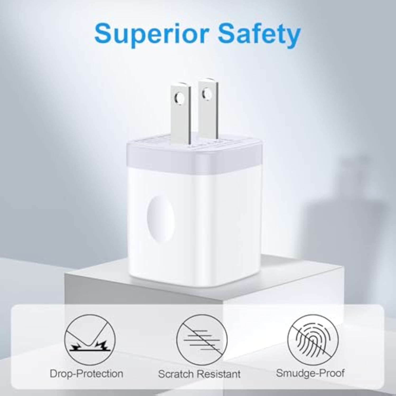 Usb Charger Block,5V-1A Wall Charger Power Adapter,2 Pack Usb Power Brick Charging Box Cube Compatible With Iphone 16E/16/15/14/13/12/11/Xr/Xs/8 Plus/Se,Samsung Galaxy S25/S24/S23 Ultra/S22/S21/S10/S9