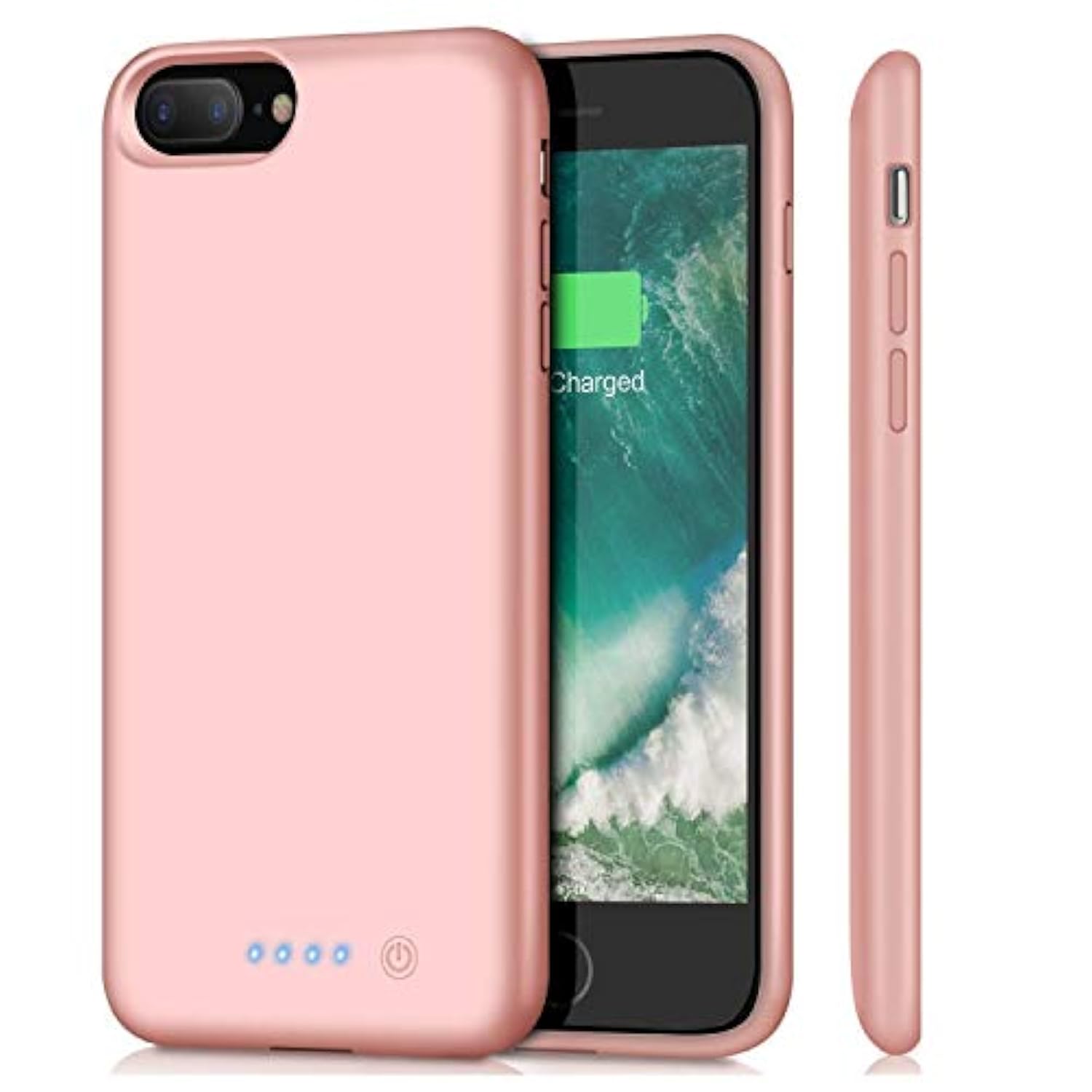 Battery Case For Iphone 8Plus/7Plus 8500Mah Portable Rechargeable Charger Case For Iphone 7Plus Extended Battery Pack For Iphone 8Plus Protective Charging Case [5.5 Inch]- Rose Gold