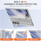 Transparent Hand Strap For Samsung Galaxy Z Fold 7 Case With S Pen Holder & Stylus,Shockproof Hinge Screen Protector + Kickstand For Fold 7 Cover Grip Slim,S Pen For Samsung Z Fold 7 Case Clear
