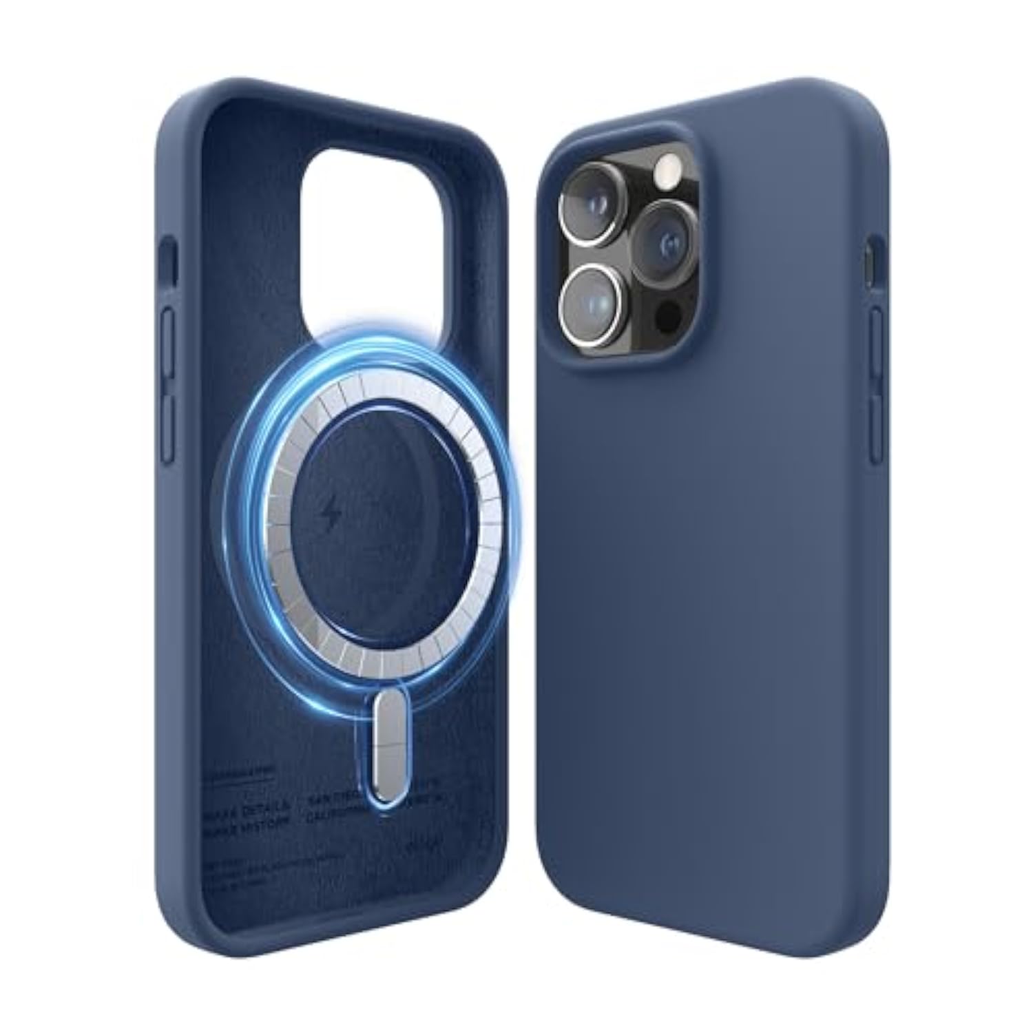 elago Magnetic Case Compatible with MagSafe iPhone 14 Pro - Built-in Magnets, Liquid Silicone, Shockproof, Strong Magnet - 6.1 inch Jean Indigo