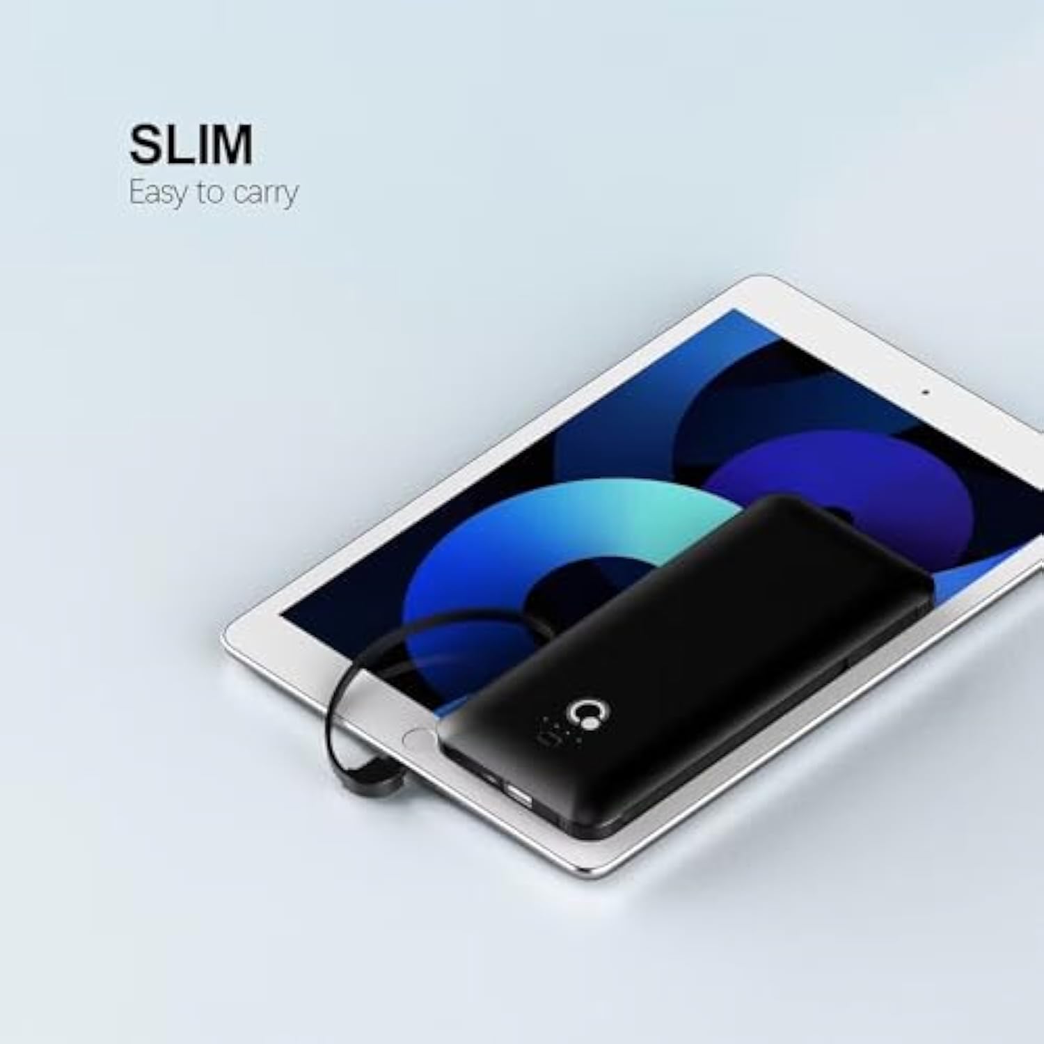 10000Mah Power Bank, Slim Portable Charger,4 Output External Battery Pack With Built-In Ac Wall Plug Micro Usb C 3 Cables Compatible With Iphone Samsung Android Phone Tablet And More