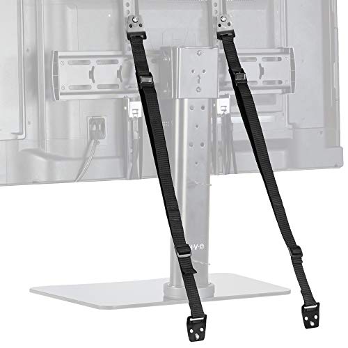 TV Anti-Tip Heavy Duty Dual Cable Kit, Non Tipping Safety Straps for Screens or Furniture Mounting, Adjustable Baby Proofing Anchor, Easy Install