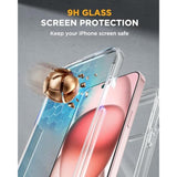 For Iphone 15 Case Clear Full-Body Built-In Glass Screen Protector &Camera Protector, Military Drop Proof 15 Phone Case 360 Degree Shockproof Protective Cover Bumper 6.1 Inch, Clear
