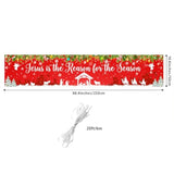 Large Christmas Banner Jesus Is The Reason For The Season Banner 8.2X1.6 Ft Christmas Fence Backdrop Outdoor Xmas Winter Holiday Decorations