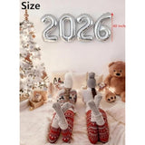 40-Inch Silver "2026" Number Balloons Large Foil New Year’s & Graduation Decor
