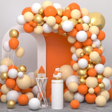Orange White Gold Balloon Arch Kit: 122 Piece Party Decorations