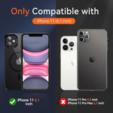 Magnetic Case For Iphone 11 Case, With Tempered Glass Screen Protector, [Compatible With Magsafe], Military Drop Protection Shockproof Matte Back Cover For Iphone 11 6.1 Inch,Black