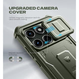 For Motorola Moto Edge 2025 Case, [2 Front Frame] [Built-In Magnetic Slide Camera Cover & Kickstand] Heavy Duty Protection Shockproof Phone Case With Screen Protector, 6.7 Inch Army Green