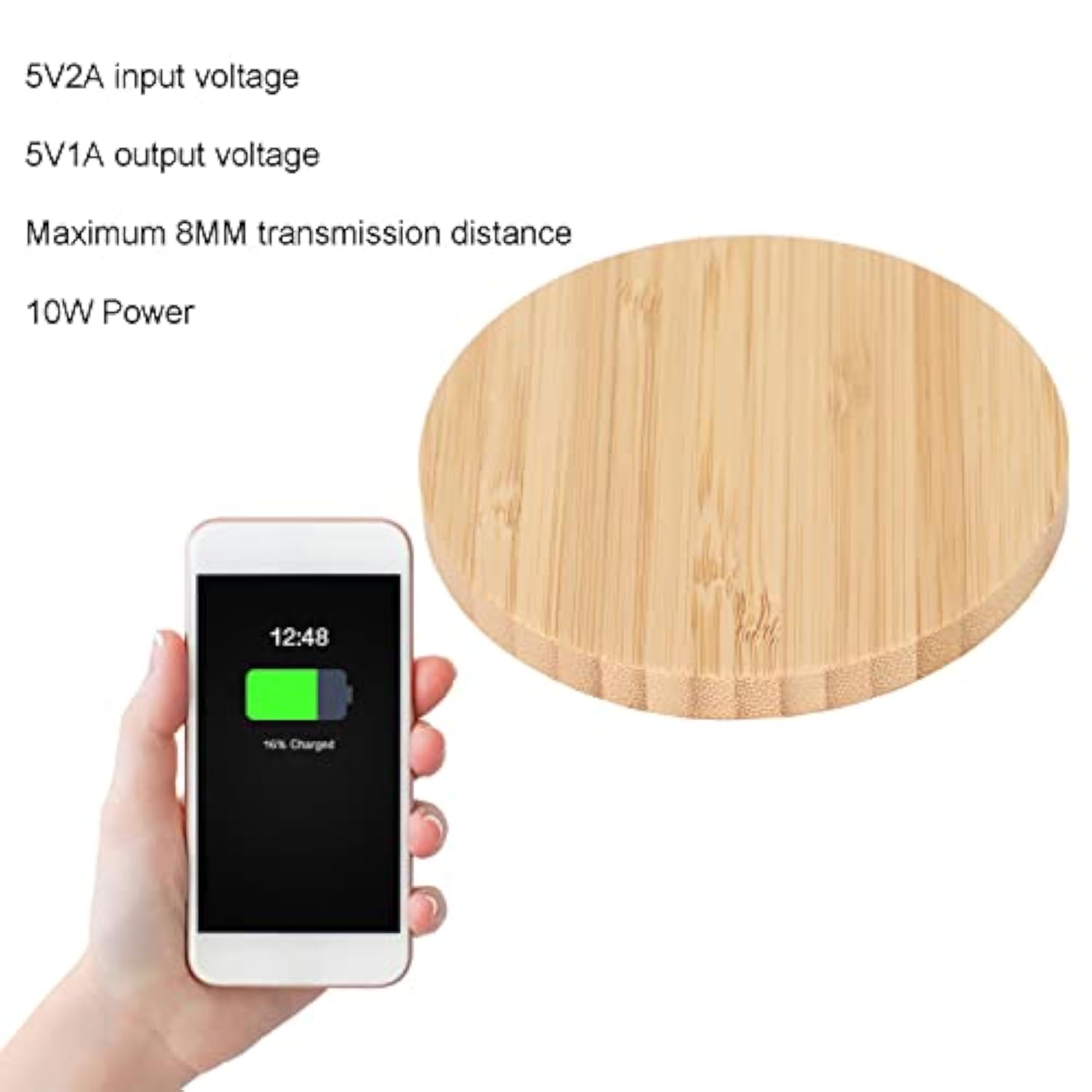 Wireless Charger Pad Bamboo Wood Cell Phone Wireless Chargers 10W Power Fast Charging Station With Charging Cable For Home Office, For S8, For S8 Plus, For S7, For S7 Edge, For S6, Etc