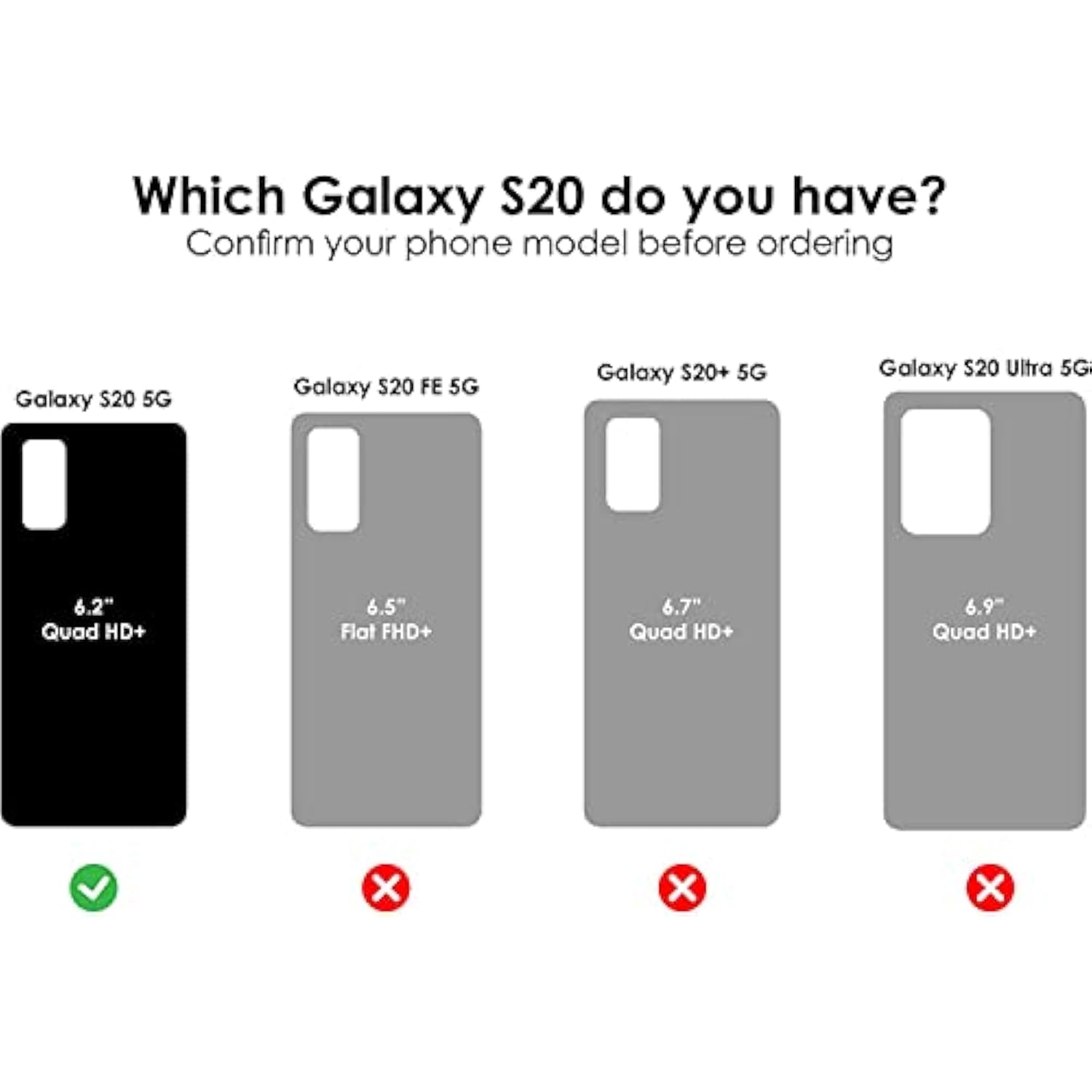 OtterBox Defender Screenless Series Case for Samsung Galaxy S20 & S20 5G (NOT Plus/Ultra/FE) Case Only - Non-Retail Packaging - Black