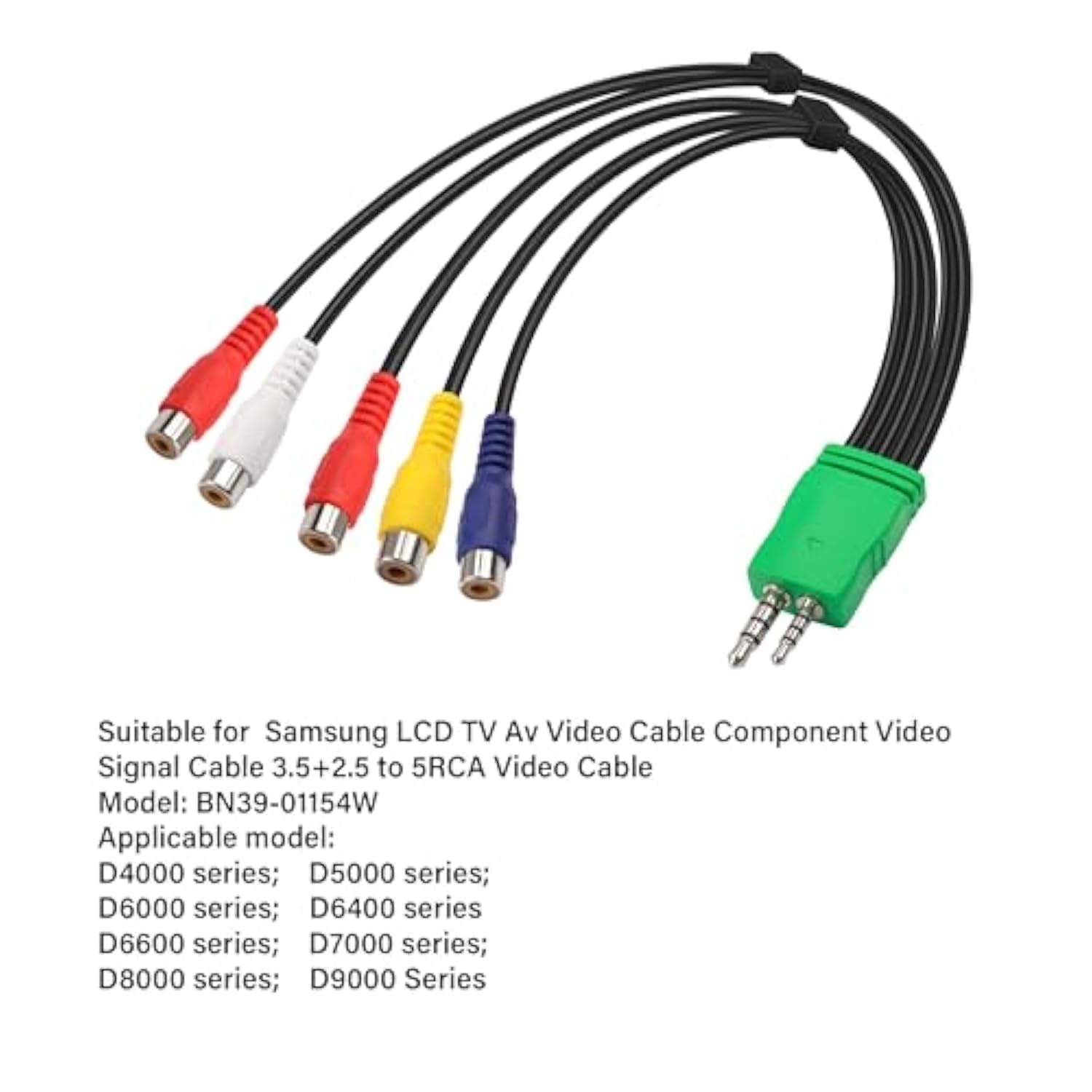 3.5Mm+2.5Mm To 5Rca Audio Video Adapter Cable 0.3M 3.5Mm Male 2.5Mm Male To 5