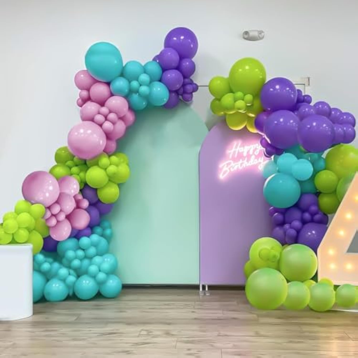 Monster Balloons Arch Garland Kit, Monster Cartoon Inc Balloons Party Decorations, Purple Green Blue Pink Teal Blue Balloons Arch For Monster Theme Birthday Baby Shower Party Decor