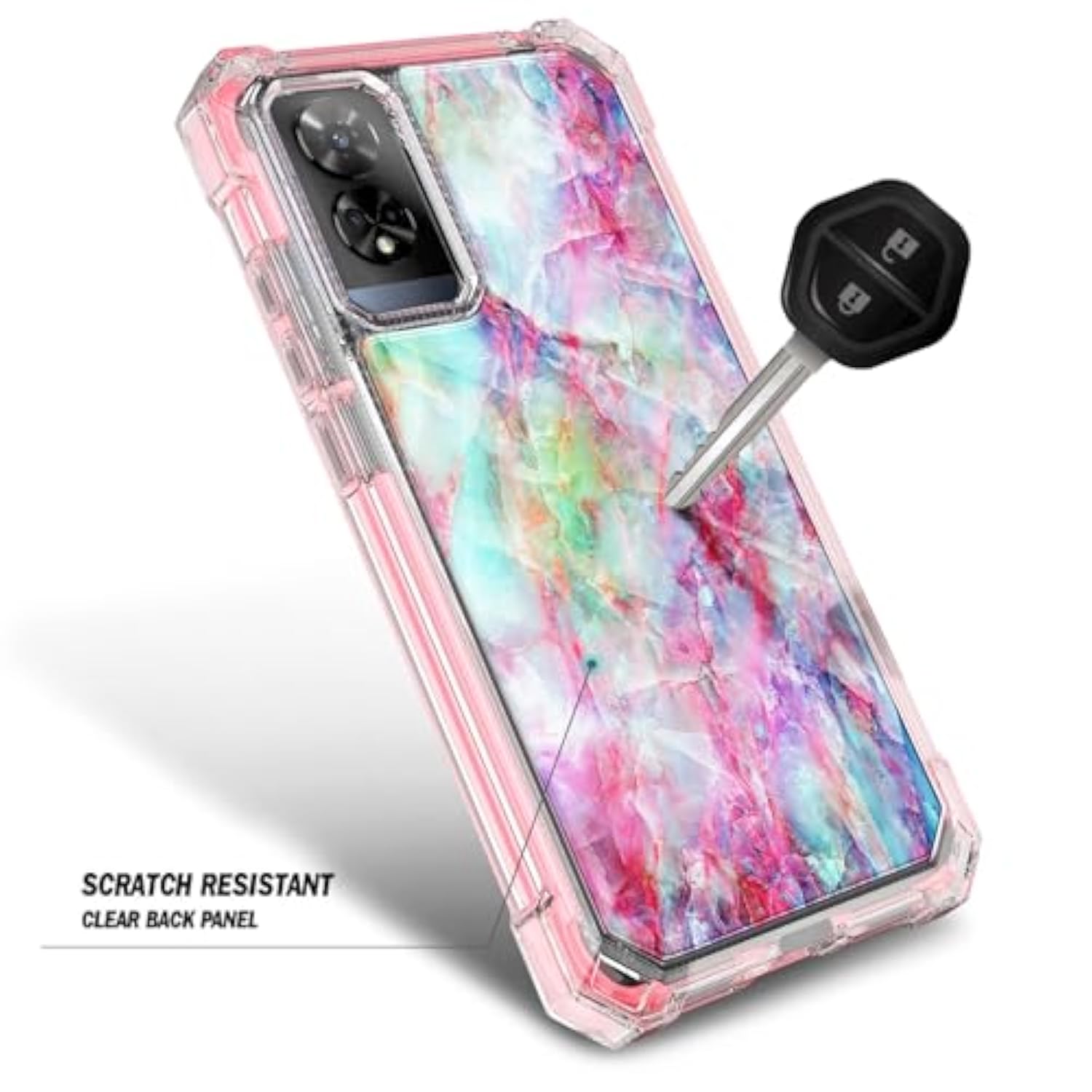 Designed For Tcl 50 Xe 5G Phone Case, 50 Xe Nxtpaper 5G Case With Screen Protector, [Raised Corners Drop Protection] Full-Body Protective Shockproof Rugged Bumper Cover (Marble Fantasy)