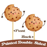 20Pcs Milk and Cookies Birthday Centerpiece Sticks Chocolate Chip Party Decor
