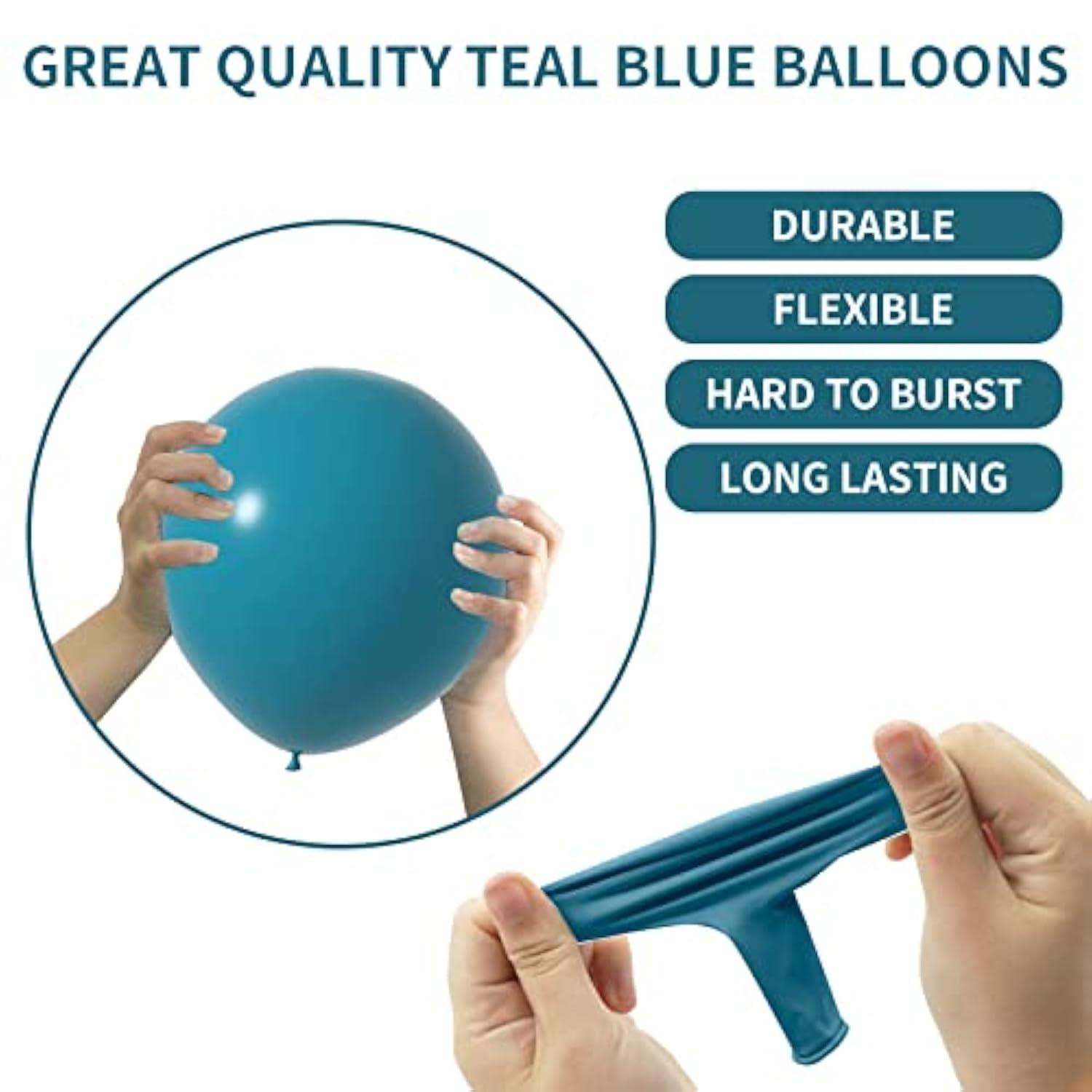 Teal & Peacock Blue Balloon Arch Kit 103pcs for Parties, Baby Showers and Weddings